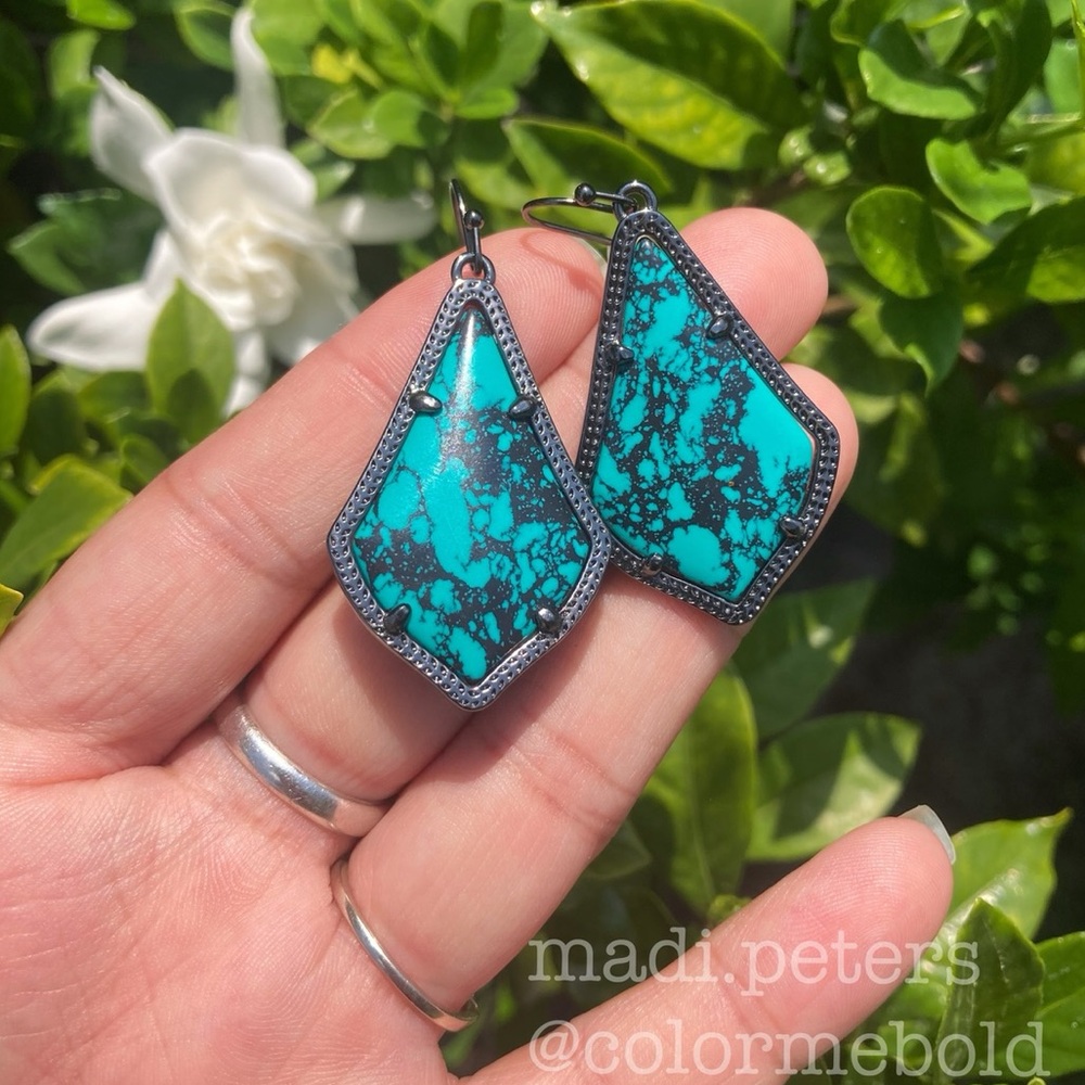 Kendra Scott Alex Earrings in Variegated Teal